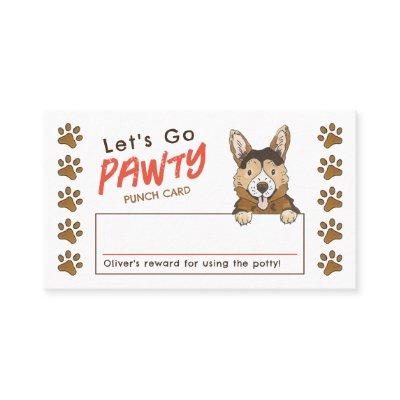 Corgi Let's Go Pawty Potty Training Punch Card