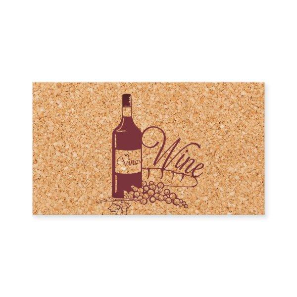 Cork and Wine Bottle Vino