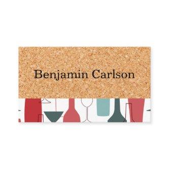 Cork Print | Wine Glasses Bottles