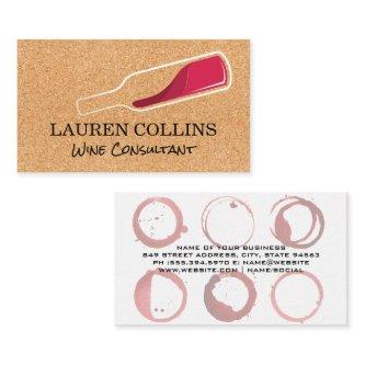 Cork Texture | Red Wine Bottle Logo | Wine Stains