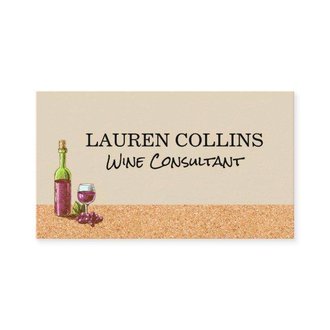 Cork Texture | Wine Glass and Bottle with Grapes