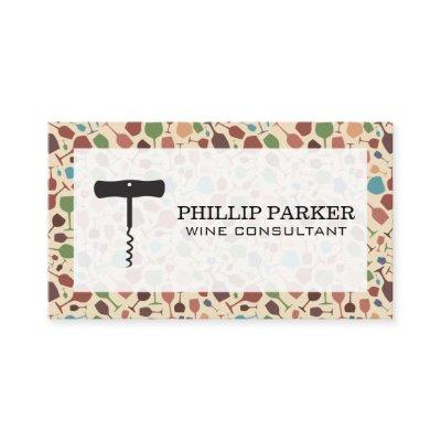 Corkscrew Logo | Wine Glasses Pattern
