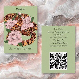 Corn Snake Pink Flowers Green
