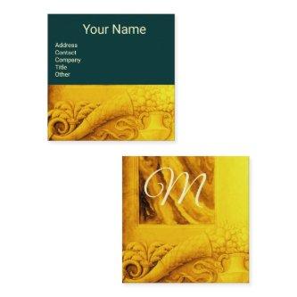 CORNUCOPIA  MONOGRAM  GOLD YELLOW GREEN SQUARE