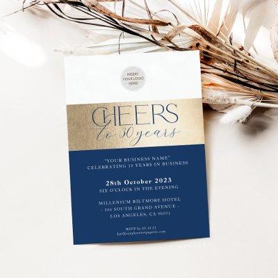 CORPORATE ANNIVERSARY elegant business navy gold Invitation