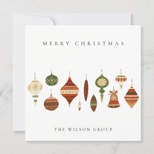 CORPORATE ELEGANT RED GREEN CHRISTMAS STOCKINGS HOLIDAY CARD