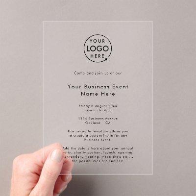 Corporate Event | Minimalist Professional Business Acrylic Invitations