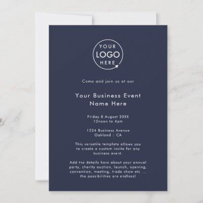Corporate Event | Navy Blue Minimalist Business Invitation