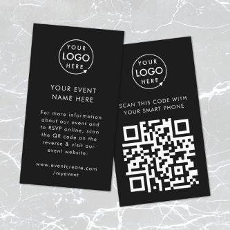 Corporate Event Website QR Code Black Business Enclosure Card