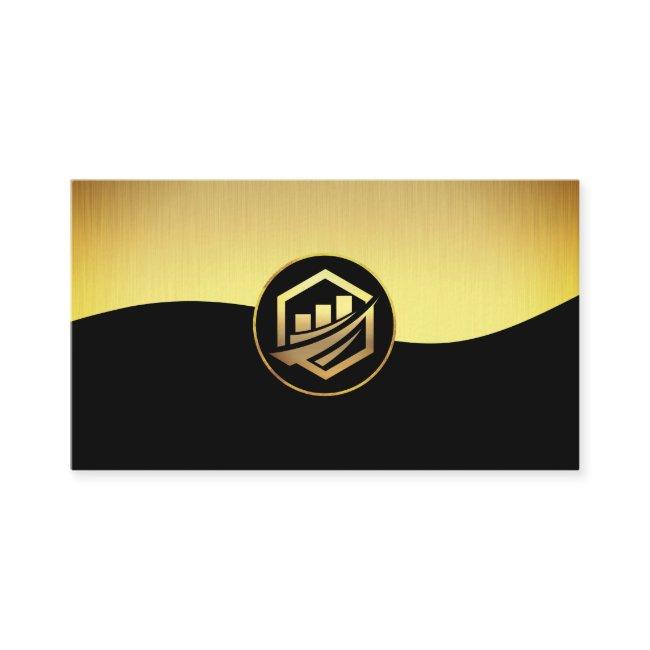 Corporate Gold Black | Gold Financial Graph Icon