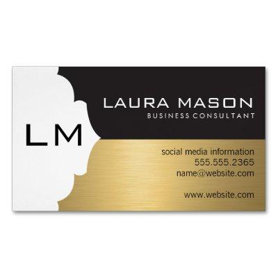 Corporate Gold Black with Monogram  Magnet