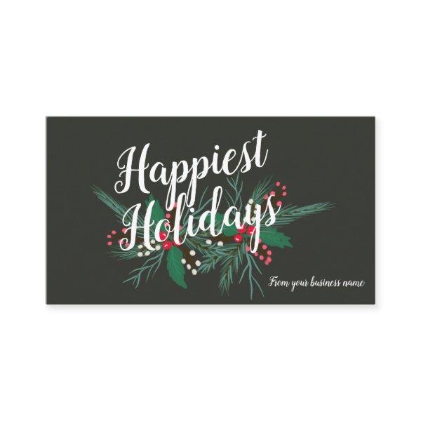 Corporate greetings mistletoe watercolor red green