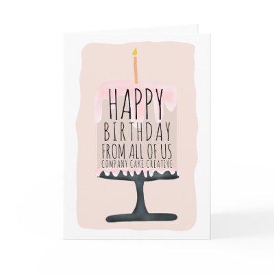 Corporate happy birthday cake illustration card