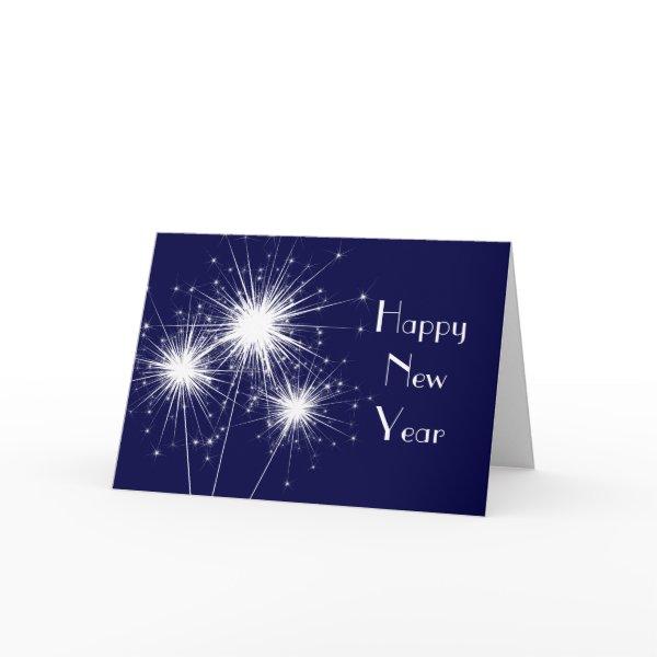 Corporate Happy New Year Card in blue