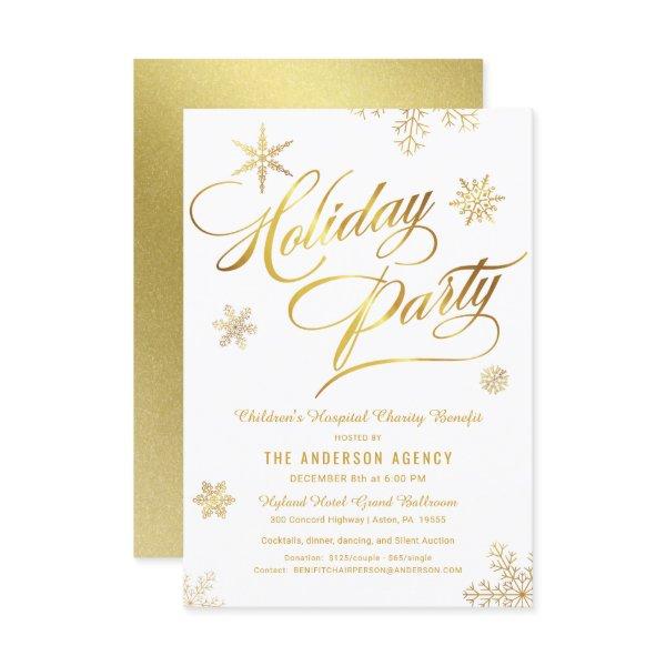 Corporate Holiday Charity Benefit Fundraiser Invitation