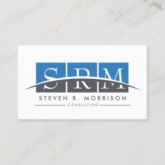 Corporate Professional Stylized Monogram Blue/Gray