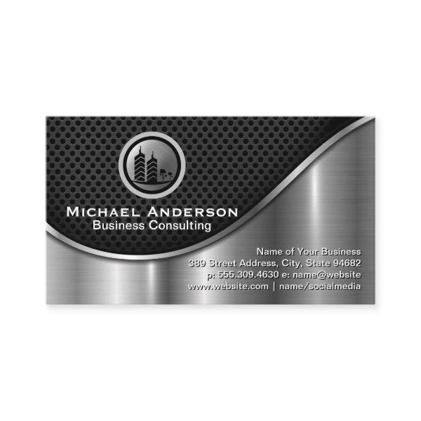 Corporate Real Estate | Black Mesh Metallic Silver