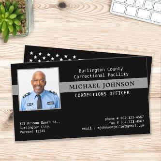 Correctional Officer Custom Photo Thin Gray Line