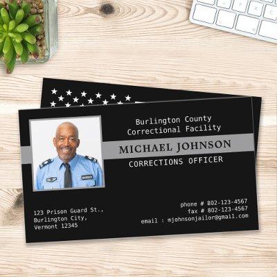 Correctional Officer Custom Photo Thin Gray Line