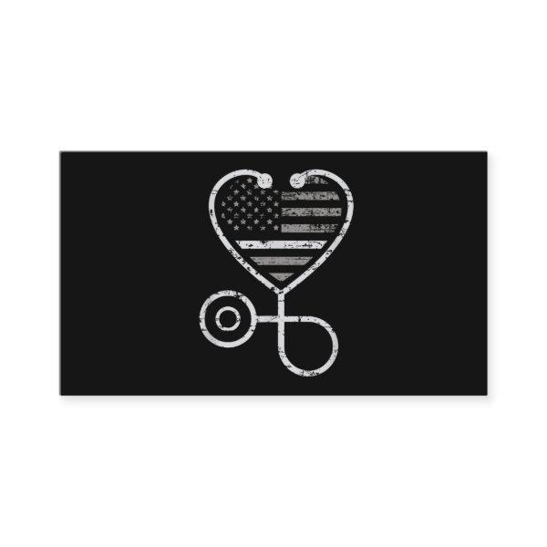 Corrections Nurse Thin Gray Line Heart US Flag