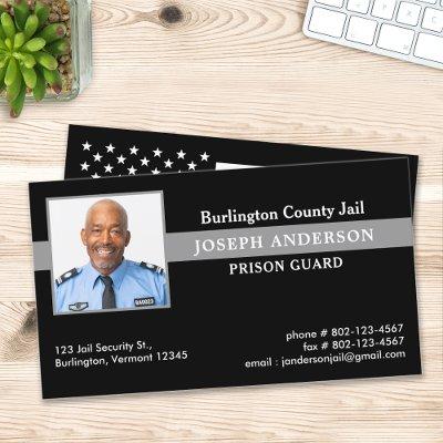 Corrections Officer Custom Photo Thin Gray Line