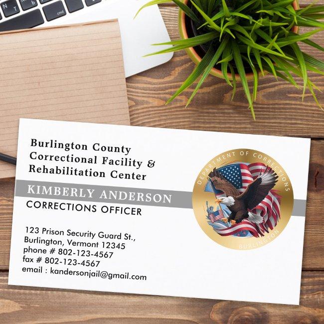 Corrections Officer Prison Security Badge Logo