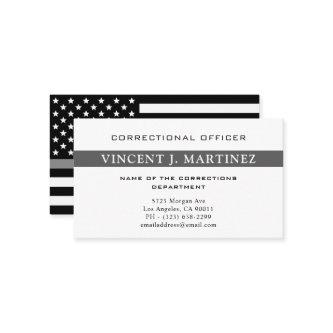 Corrections Officer Thin Silver Line Flag