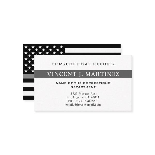 Corrections Officer Thin Silver Line Flag