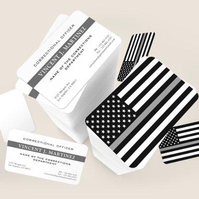 Corrections Officer Thin Silver Line Flag