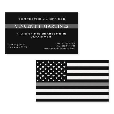Corrections Officer Thin Silver Line Flag