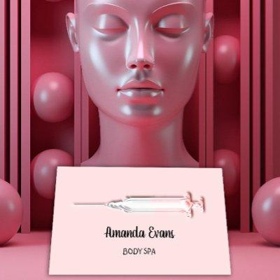 Cosmetologist Syringe Botox Injection Silver Rose Appointment Card