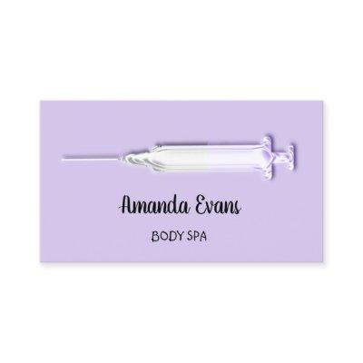 Cosmetologist Syringe Botox Injection SilverViolet Appointment Card
