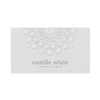 Cosmetology Elegant Rosette Monochromatic White