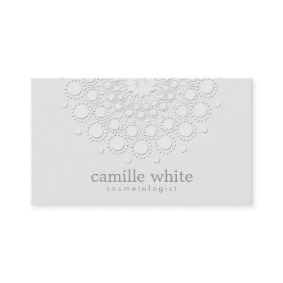 Cosmetology Elegant Rosette Monochromatic White