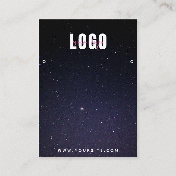 Cosmic Galaxy Night Sky Logo Earrings Display