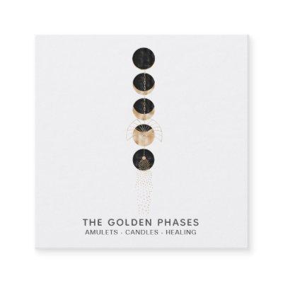 *~* Cosmic Glitter  Universe Gold  Moon Phases Square