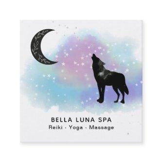 *~ Cosmic . Howling Wolf Rainbow Shaman Moon Square
