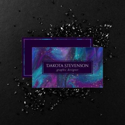 Cosmic Ink | Turquoise Blue Purple Galaxy Nebula