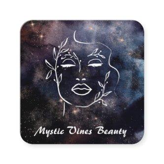 *~* Cosmic Nebula Plant Goddess Floral QR  Square  Square