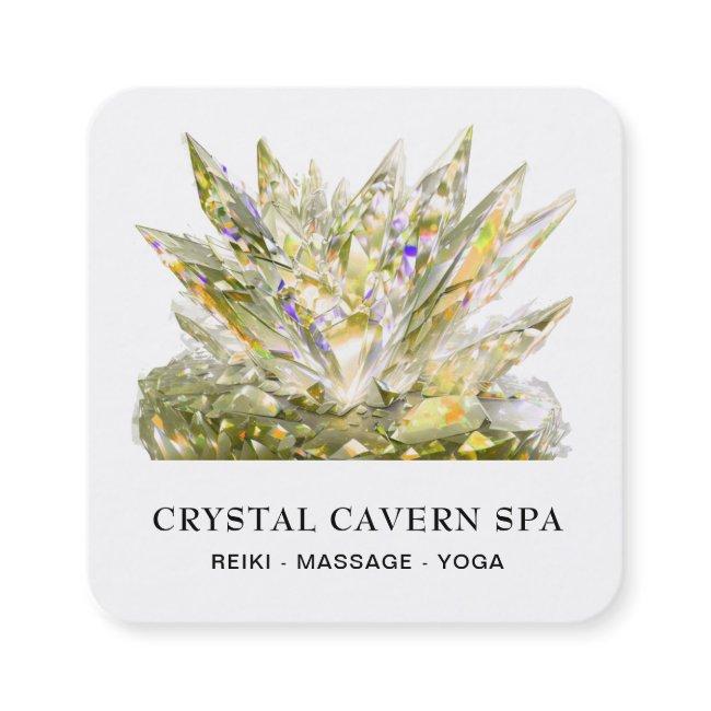 *~* Cosmic Sparkling Magical Gold Crystal QR Square