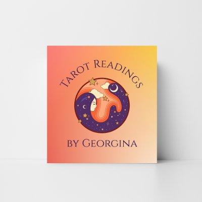 Cosmic Tarot Readings Mystical Witchy Orange Ombre Square