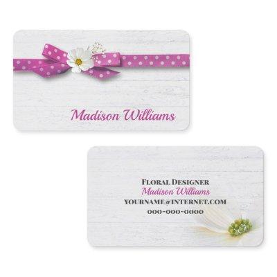Cosmos Flower in Polka Dot Ribbon