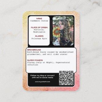 Cosplay Custom Trading Cards Metallic | QR Code