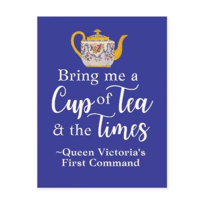 Cottagecore Tea Queen Victoria Quote Royal Blue Postcard