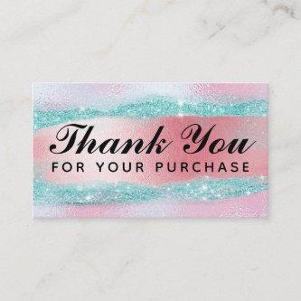 Cotton Candy Holographic Pink Blue Thank You