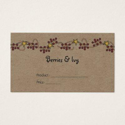 Country Berry and Star Garland Product Price Tag