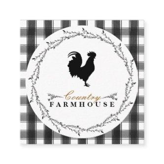 Country Farmhouse Rustic Wreath Plaid Check Square