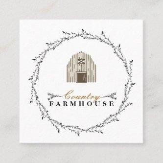Country Farmhouse Rustic Wreath Square