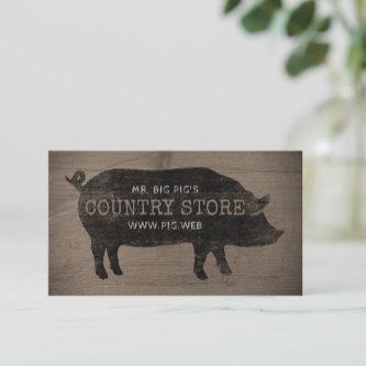 Country Pig Silhouette Rustic Style
