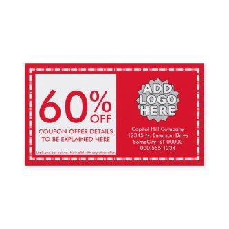 coupon. (color customizable) discount card